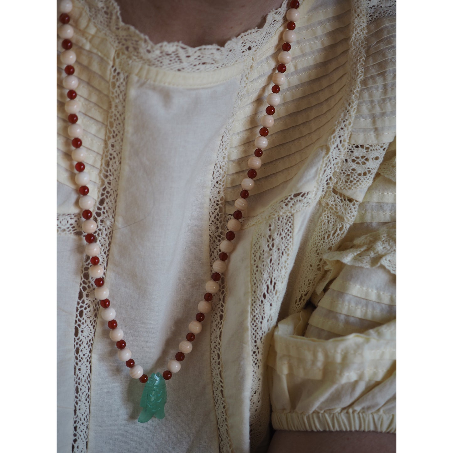 Collana Pesciolina Calcedonio verde