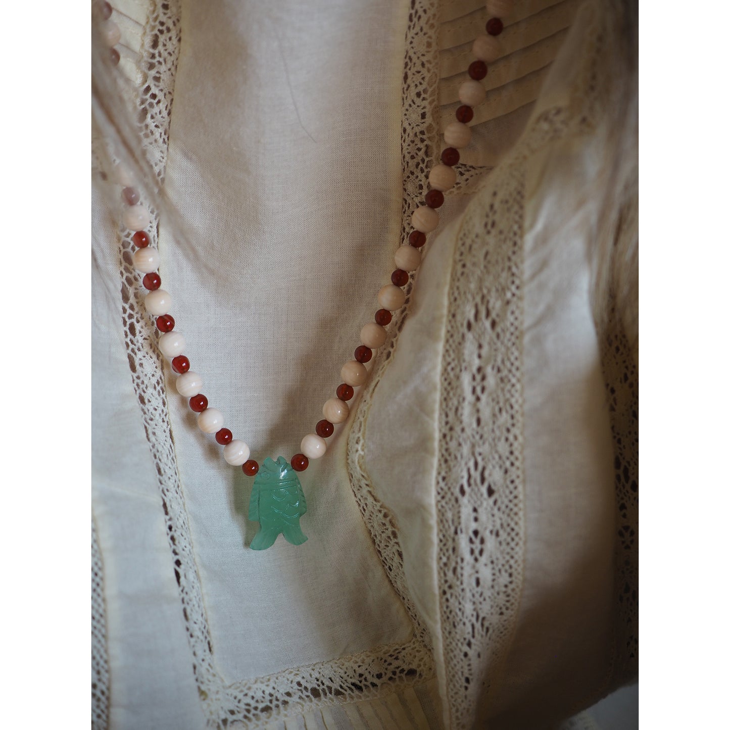 Collana Pesciolina Calcedonio verde