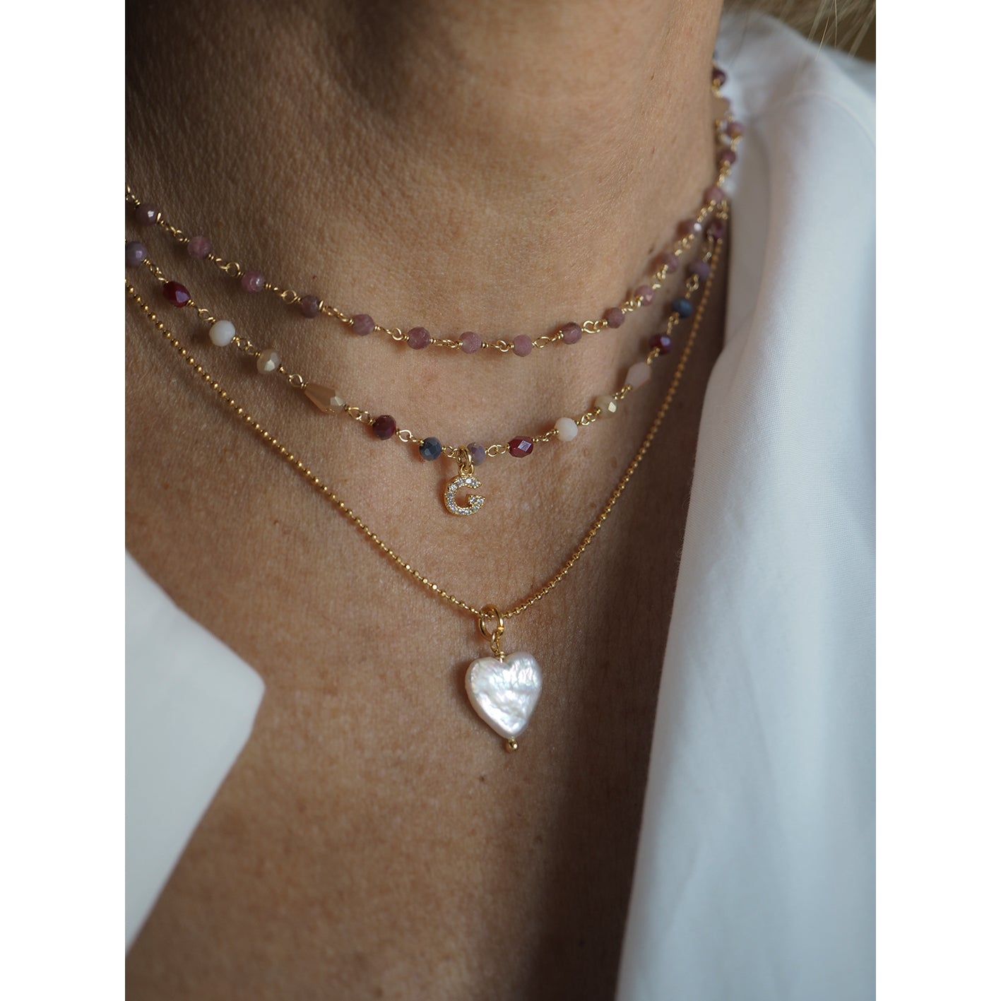 Charm Cuore perla