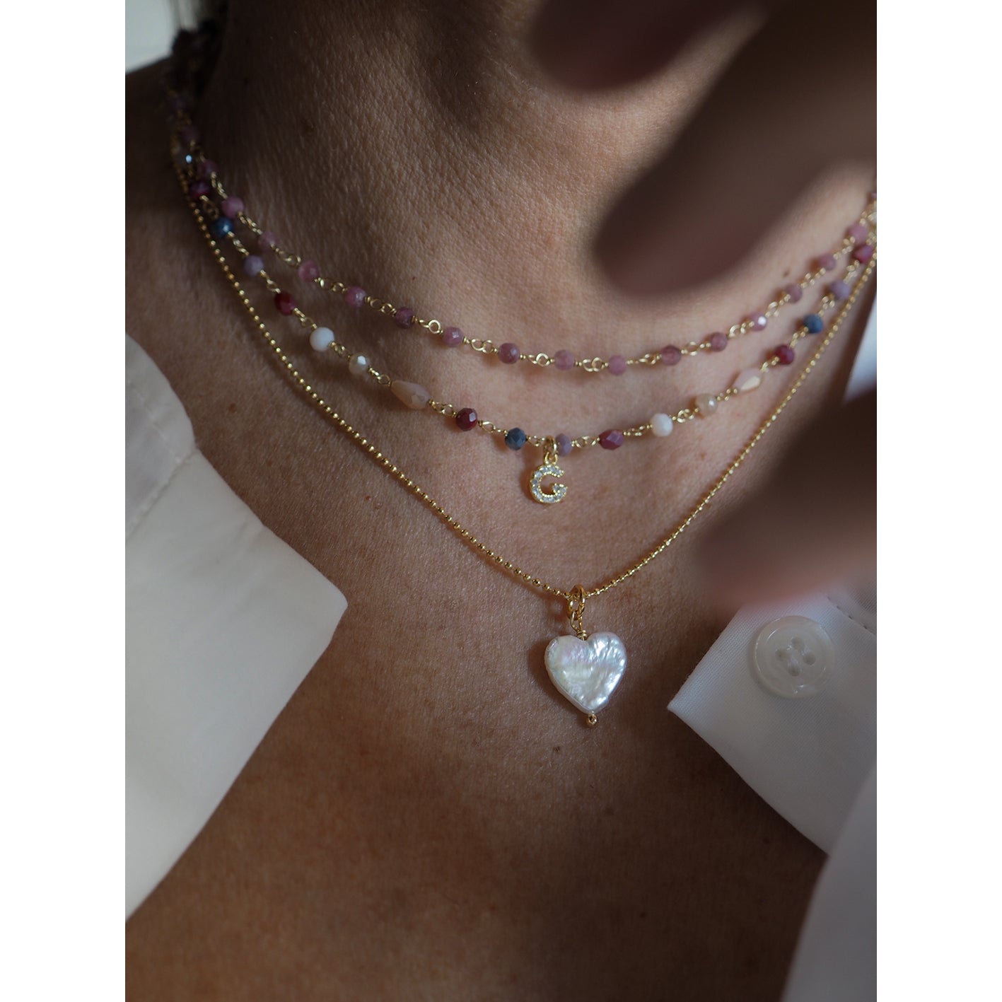 Charm Cuore perla