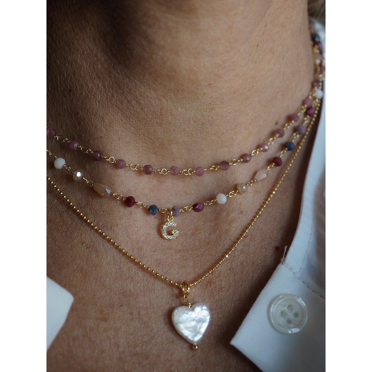 Charm Cuore perla