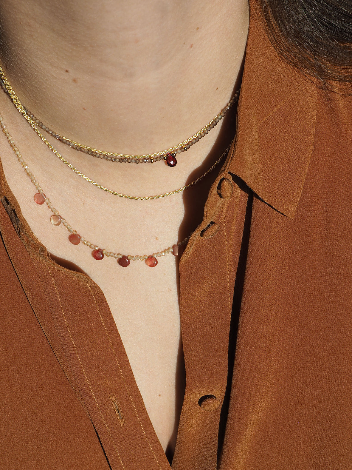 Collana Goccioline Bagliore d'Ambra