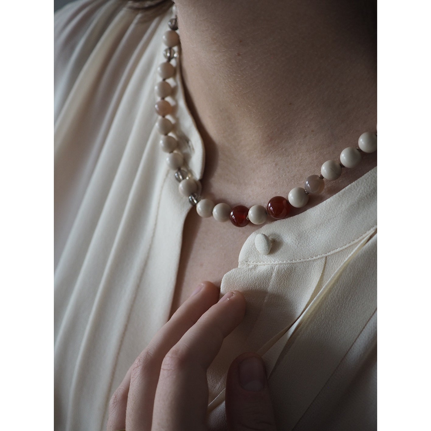 Collana Nodini Diaspro fossile