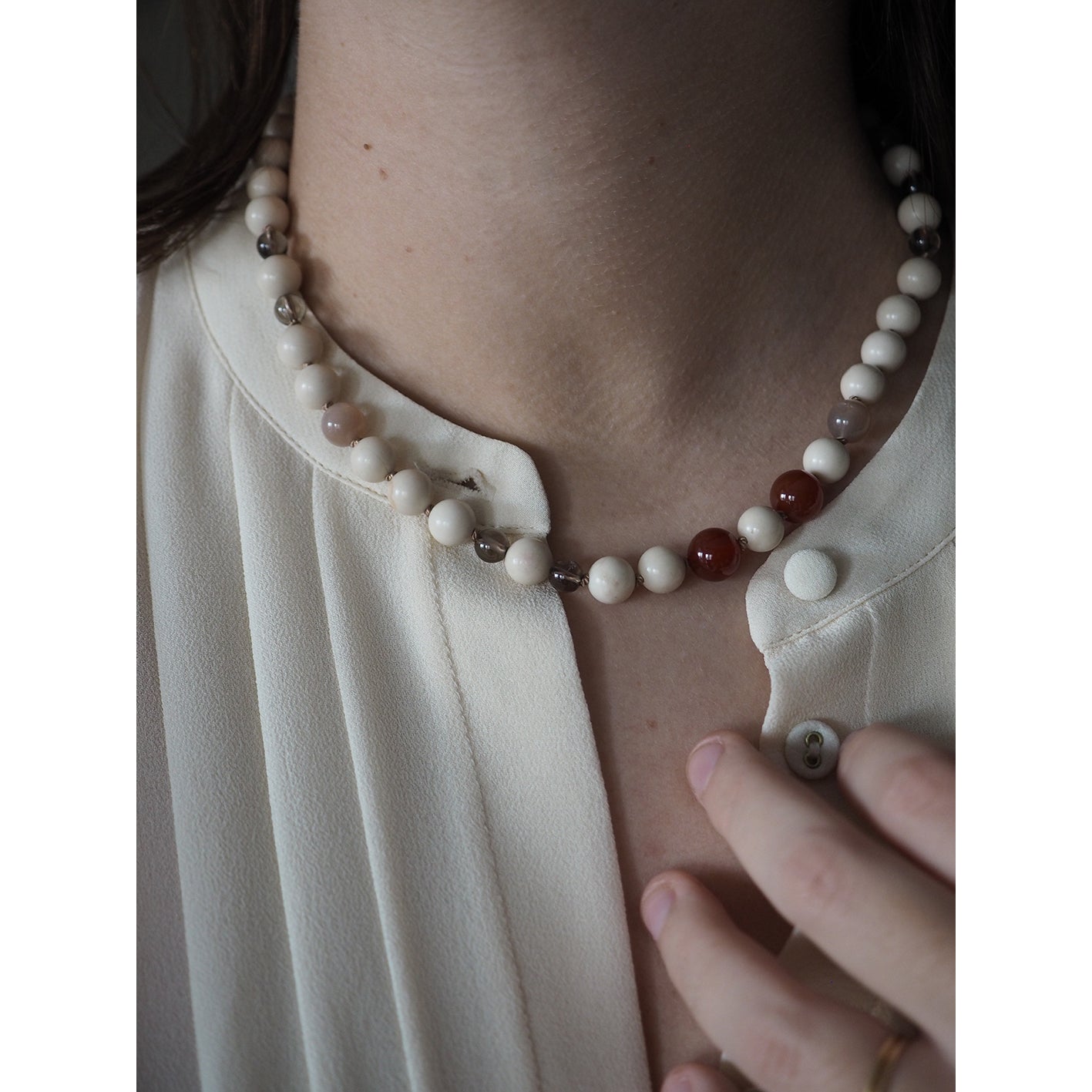 Collana Nodini Diaspro fossile