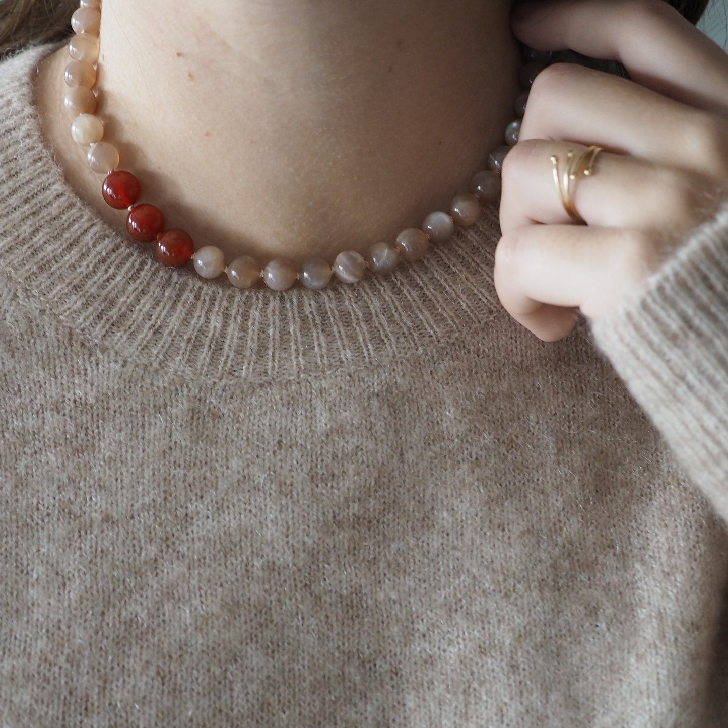 Collana Nodini Luna Rosa