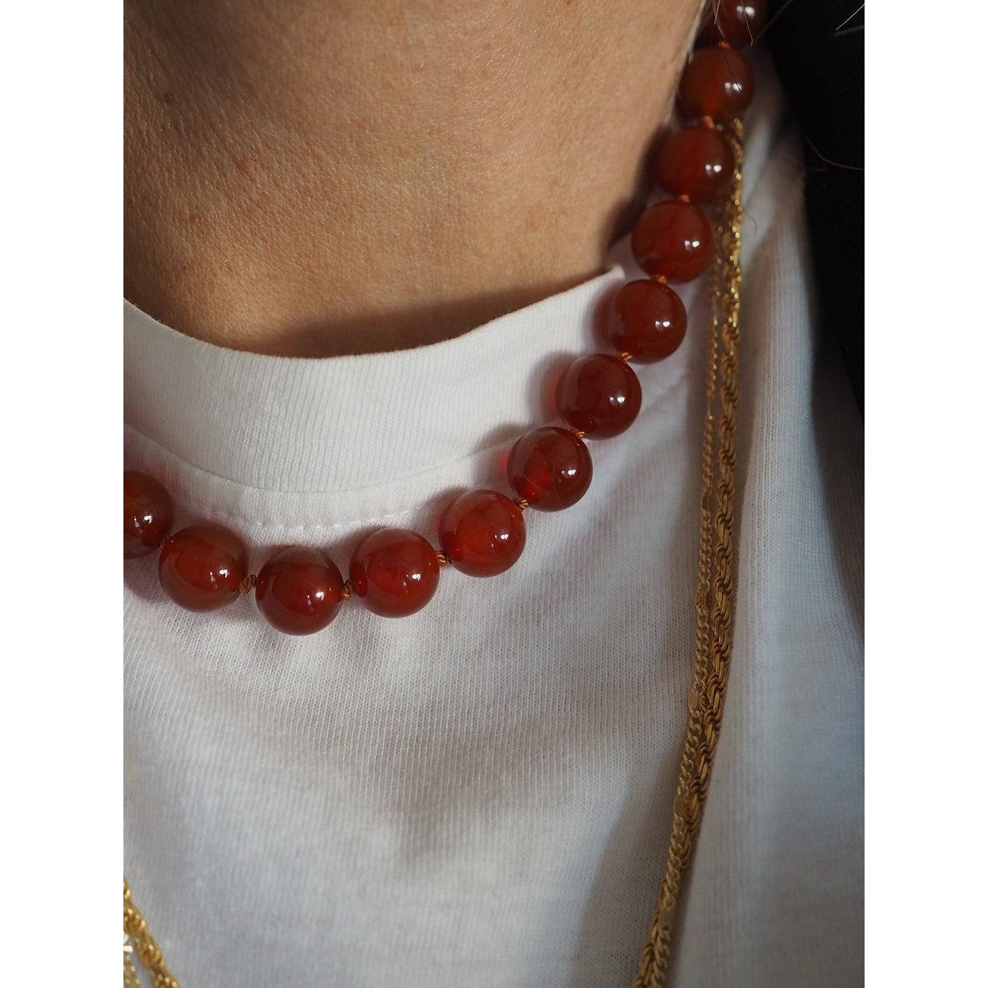 Collana Nodini Corniola