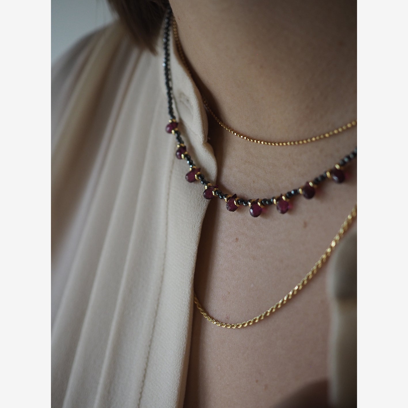 Collana Goccioline Ematite Viola