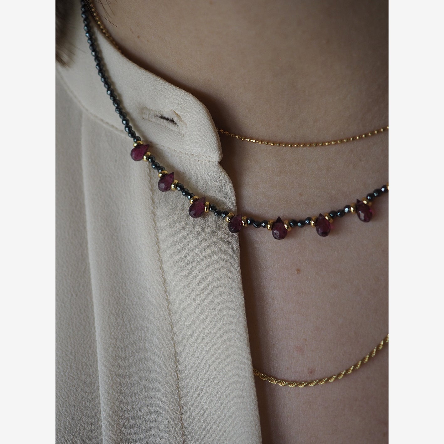 Collana Goccioline Ematite Viola