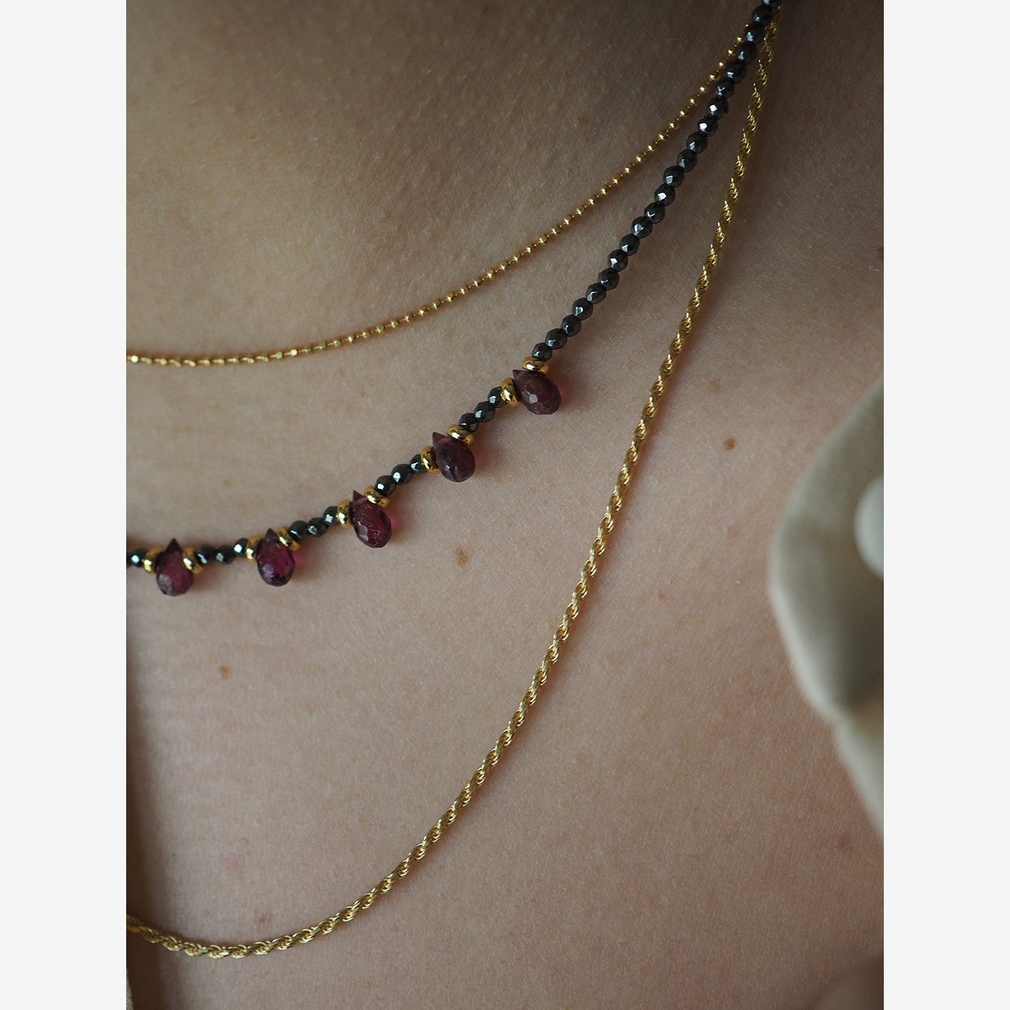 Collana Goccioline Ematite Viola