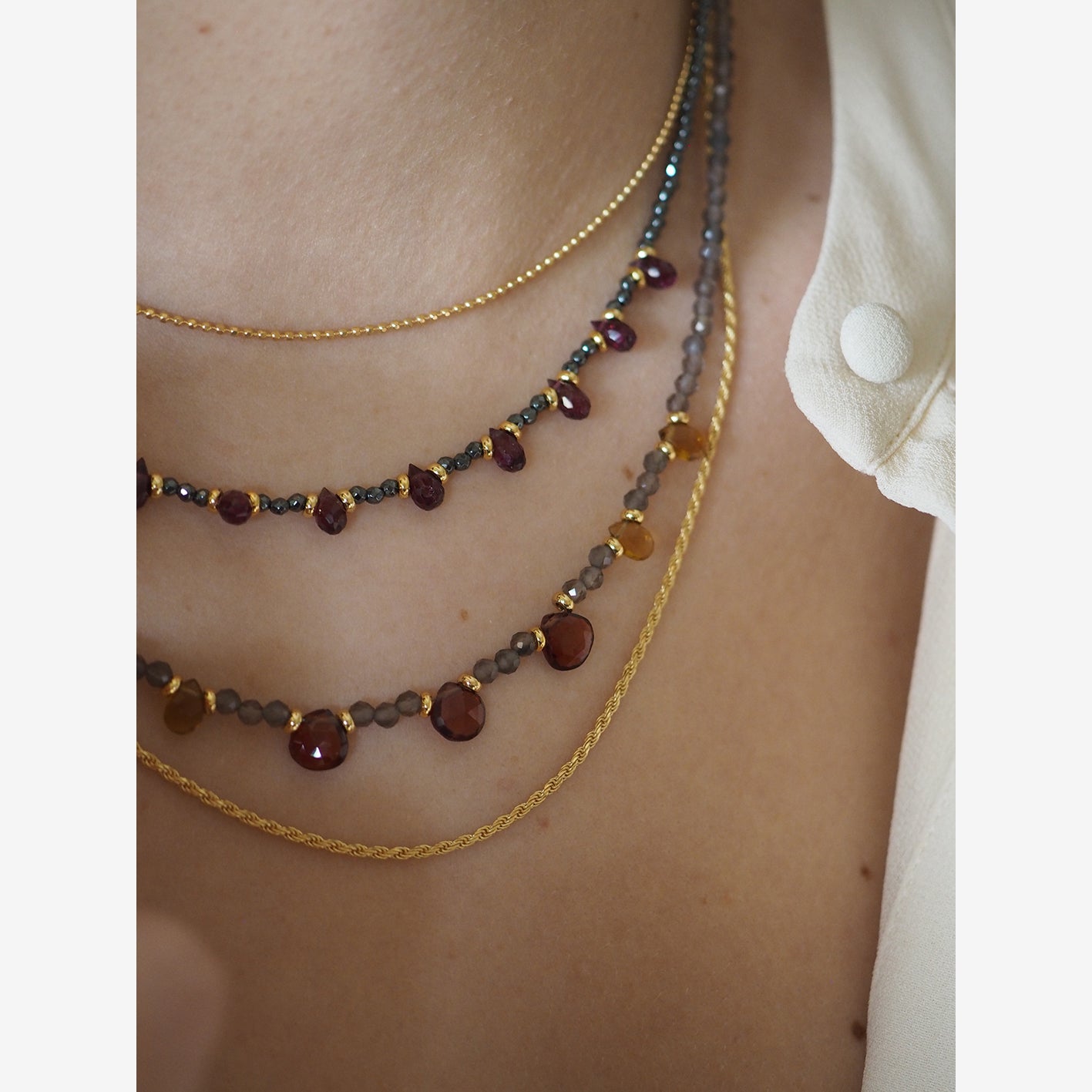 Collana Goccioline Ematite Viola