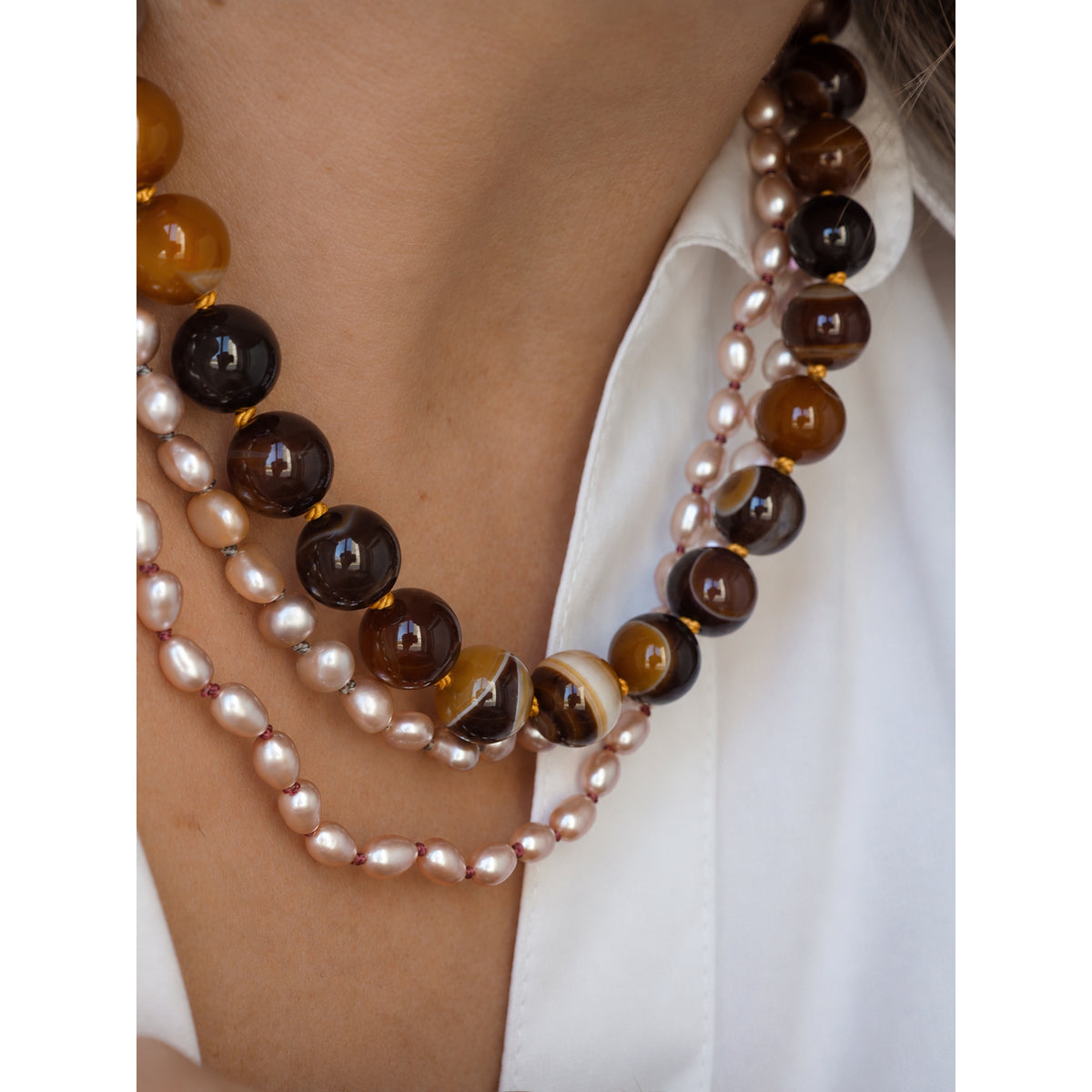 Collana Nodini Tabacco