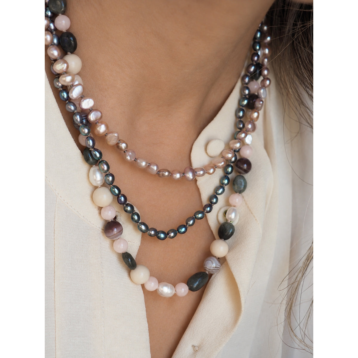 Collana Nodini Opale
