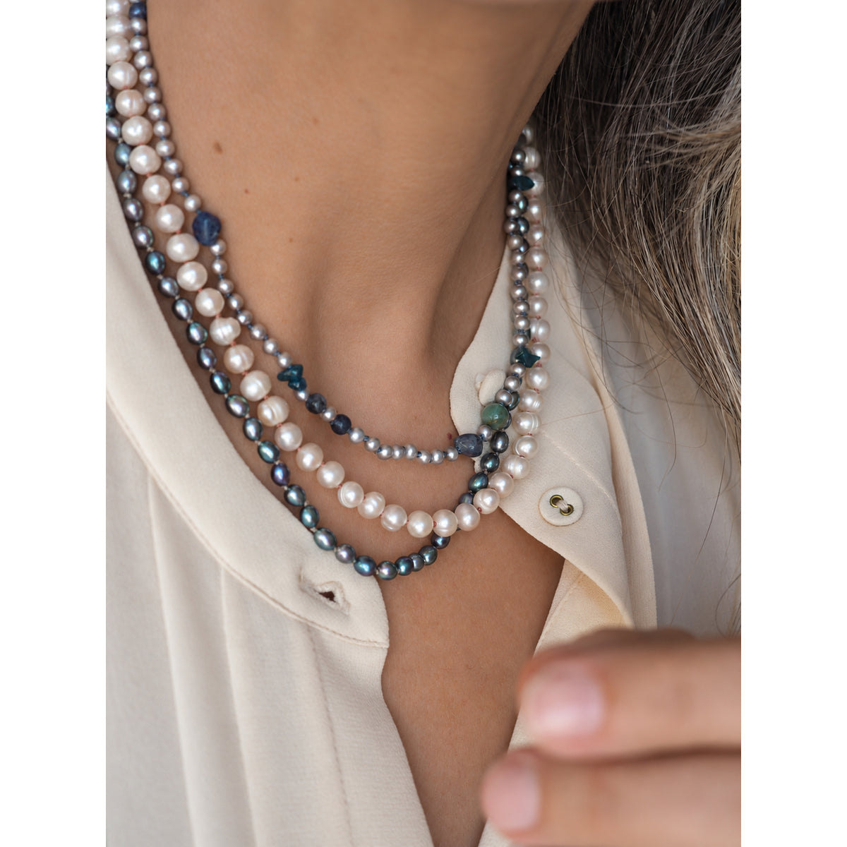 Collana Nodini Opale