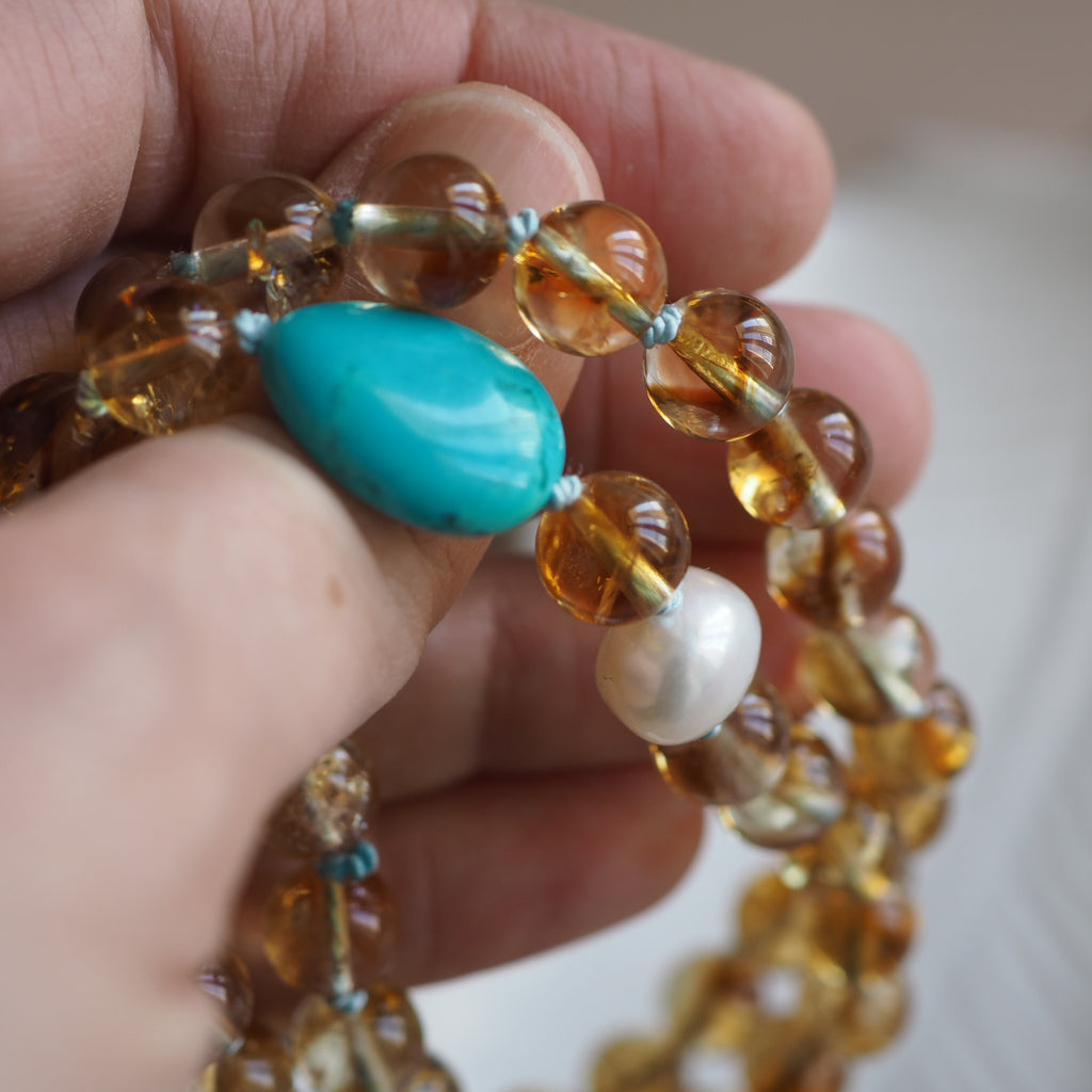Collana Nodini quarzo rutilato