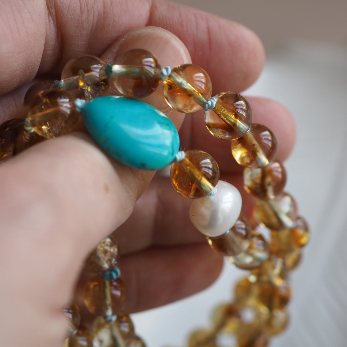 Collana Nodini quarzo rutilato