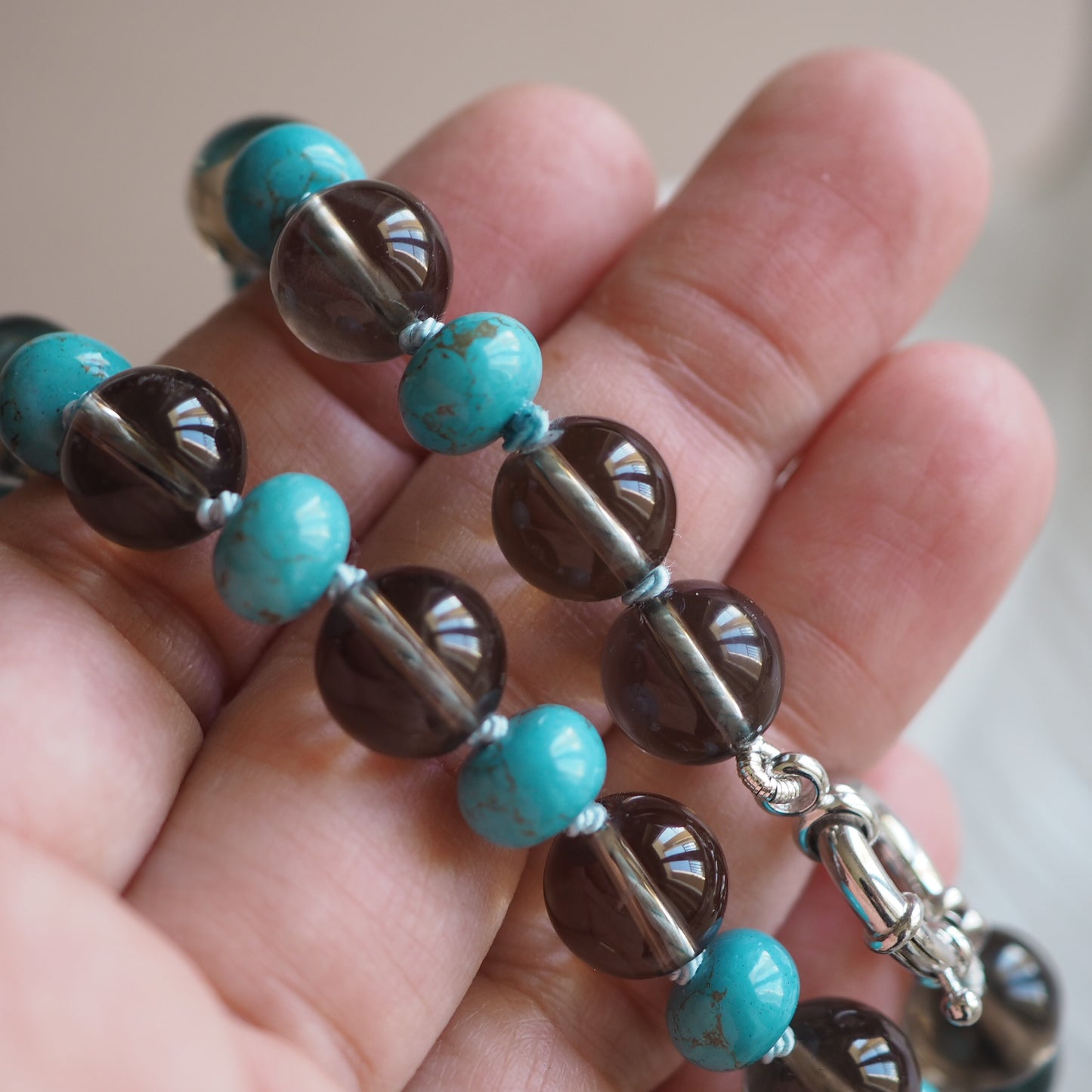 Collana Nodini Fumè turchese