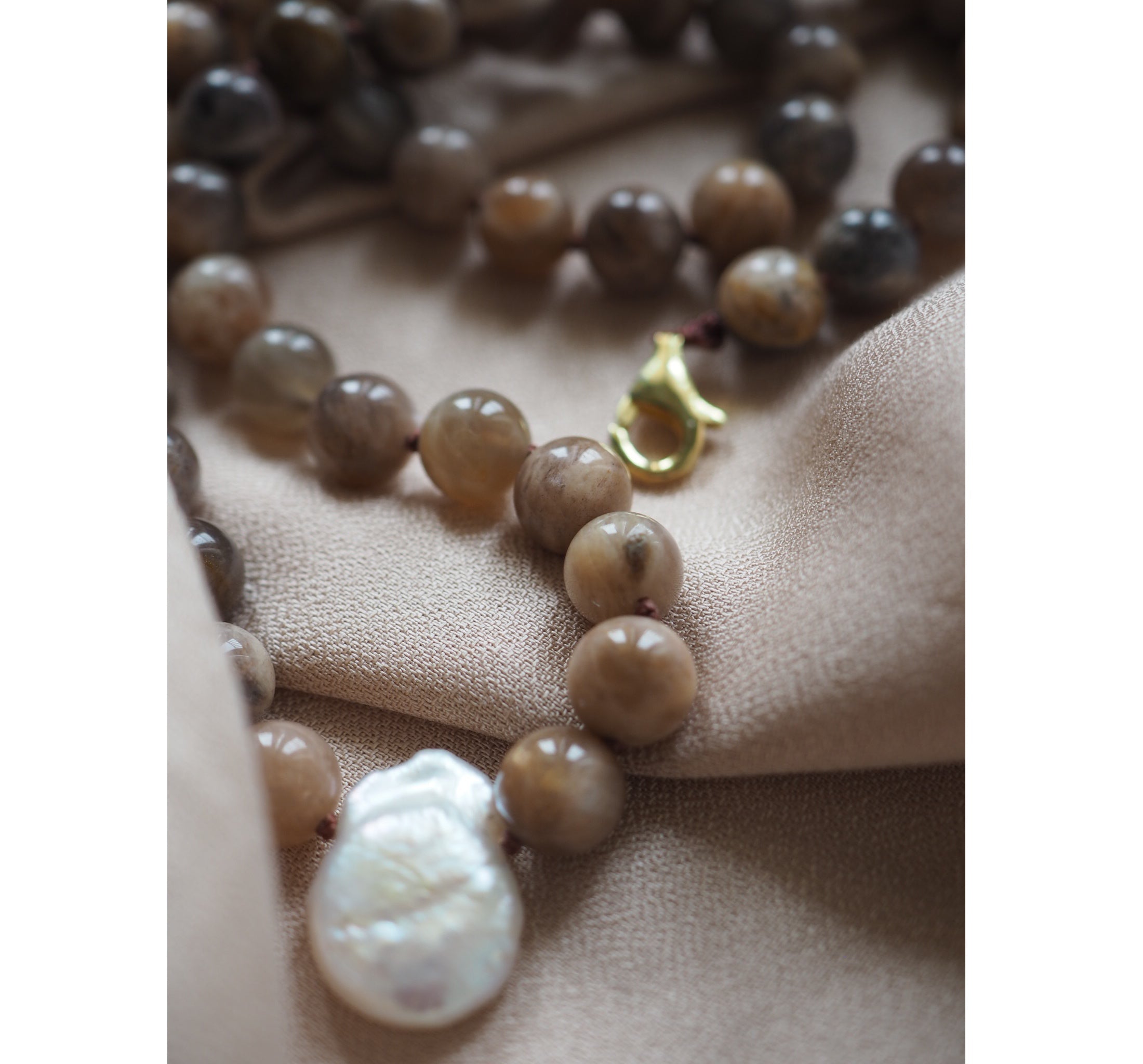 Collana Nodini Perla e Luna