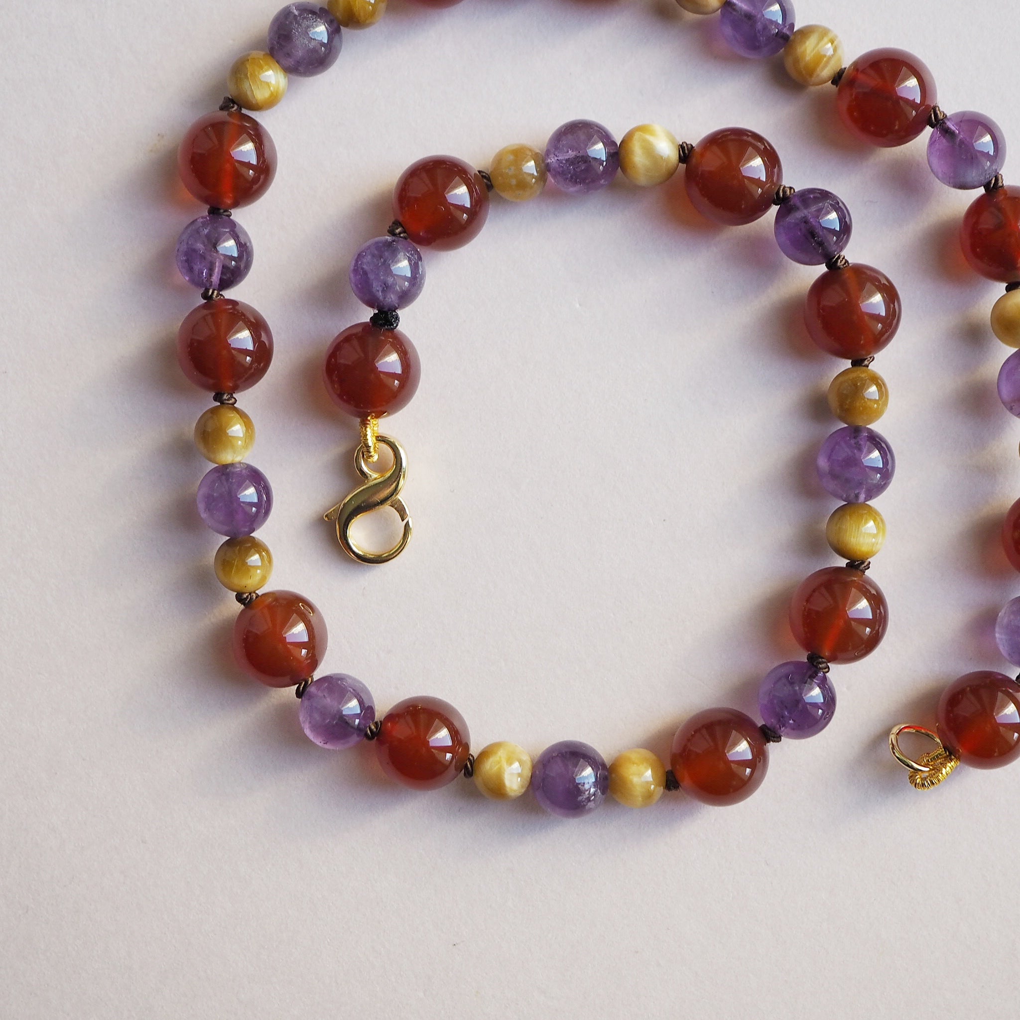 Collana Nodini Corniola Ametista