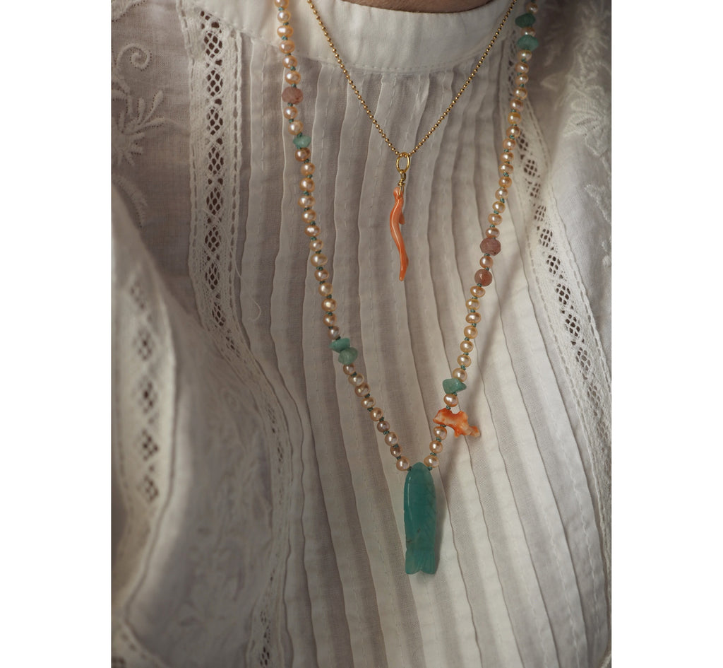 Collana Pesciolina Amazzonite