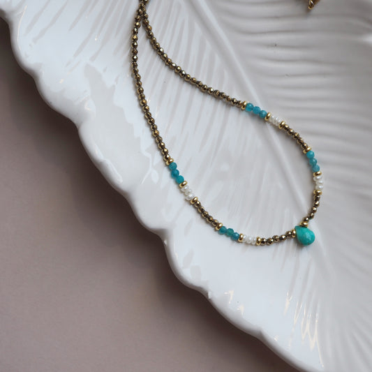 Chocker Monogocciolina Turchese