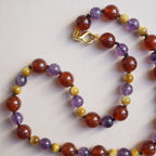 Collana Nodini Corniola Ametista