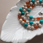 Collana Nodini Beige turchese