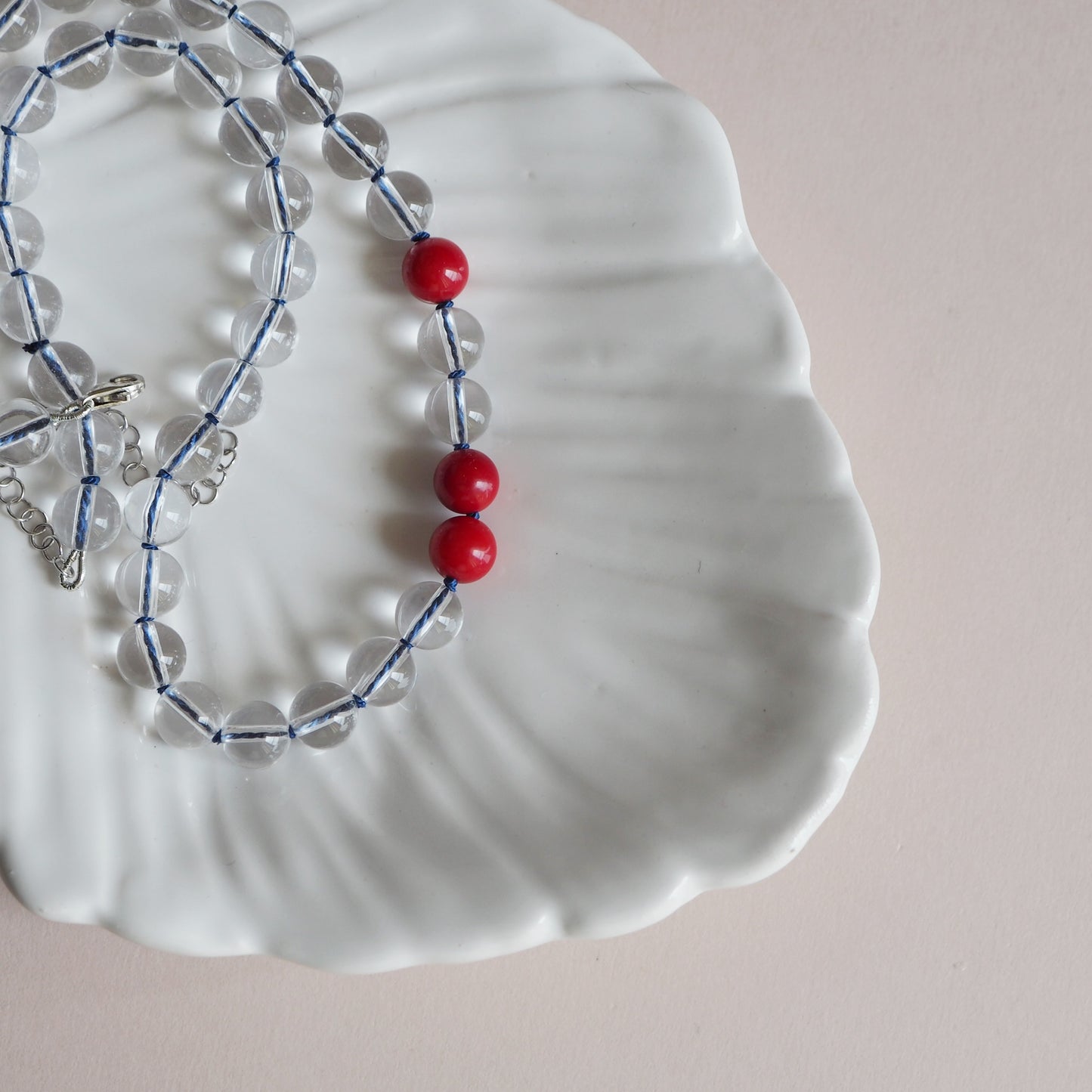 Collana Nodini cristallo corallo