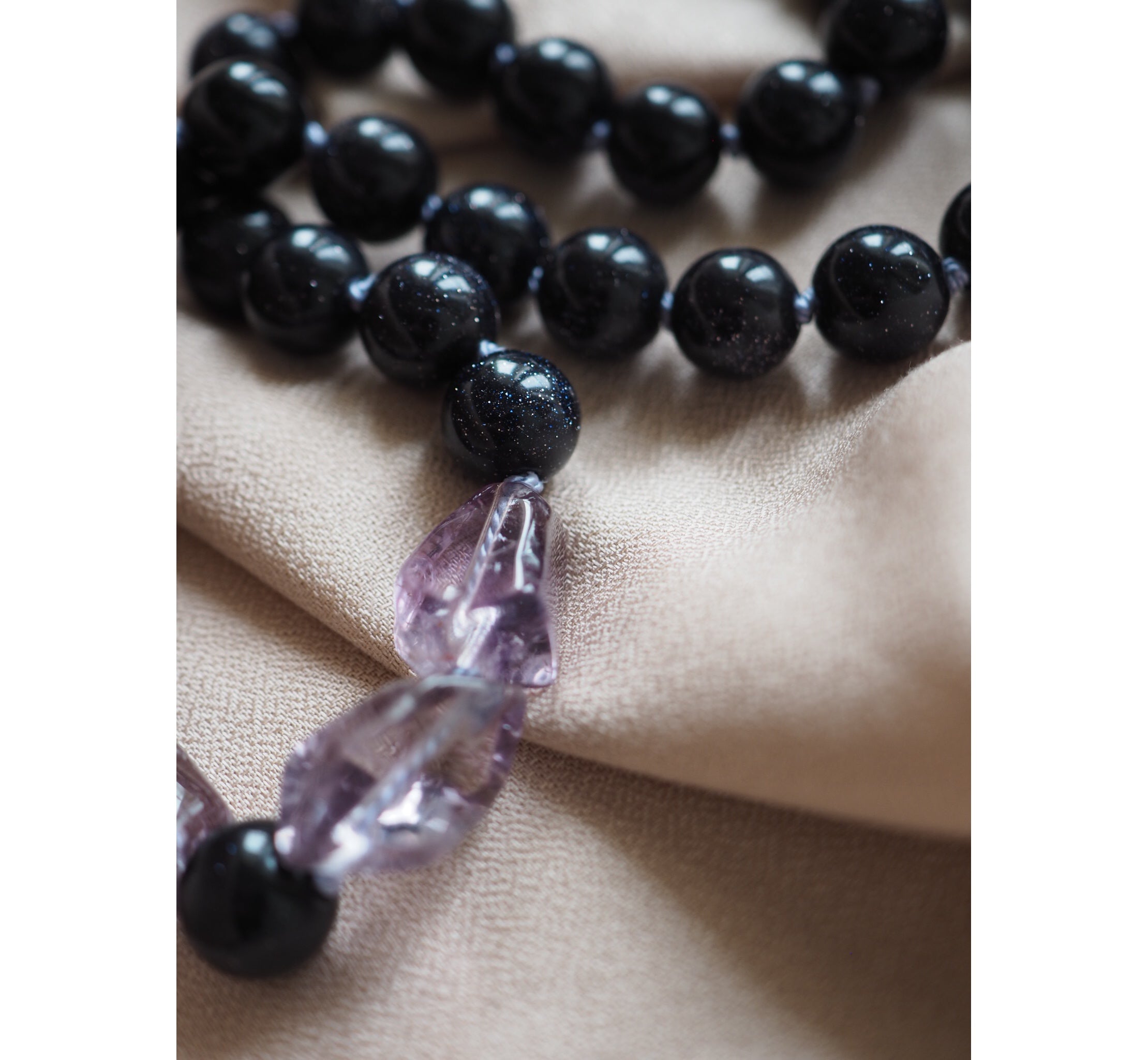 Collana Nodini Blu Ametista