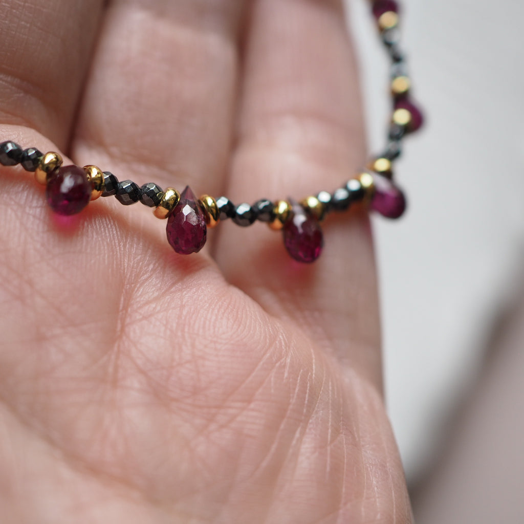 Collana Goccioline Ematite Viola