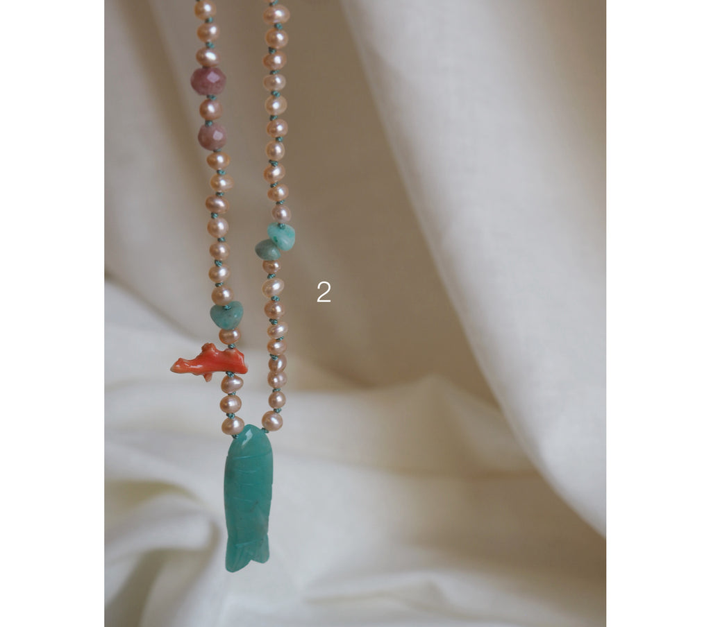 Collana Pesciolina Amazzonite