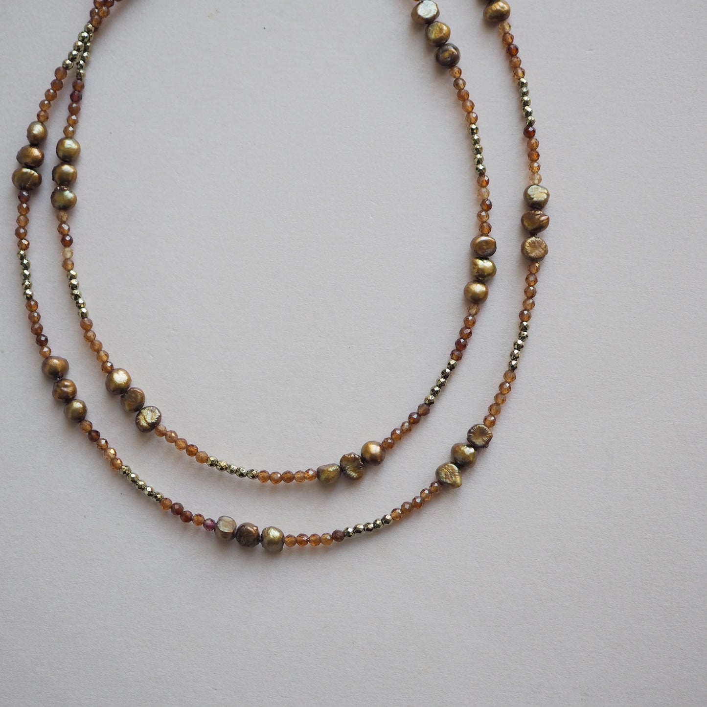 Bracciale multifilo Granato arancio