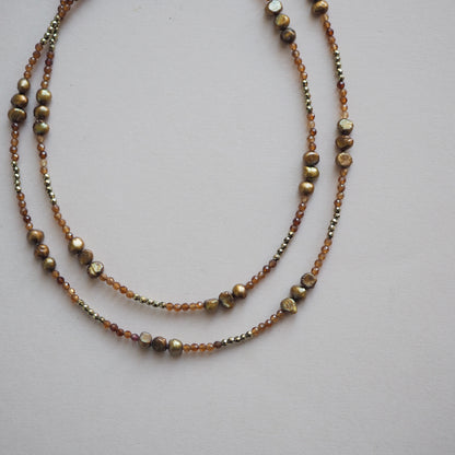 Bracciale multifilo Granato arancio