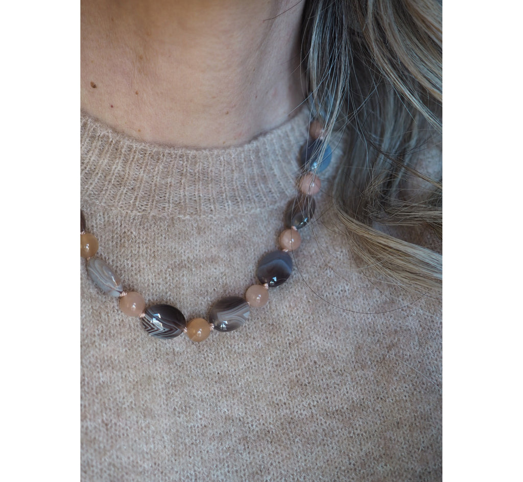 Collana Nodini ovali botswana