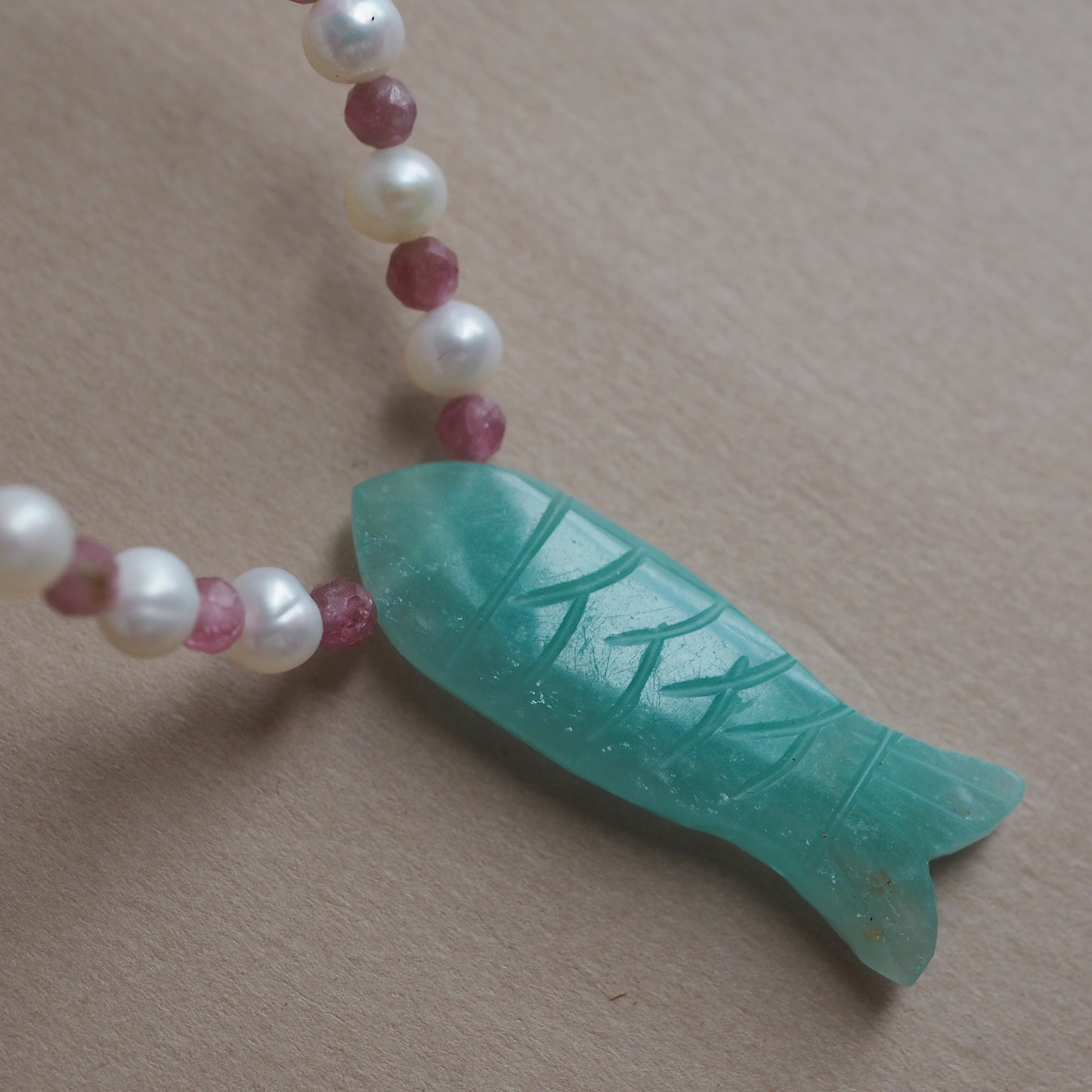 Collana Pesciolina perle amazzonite