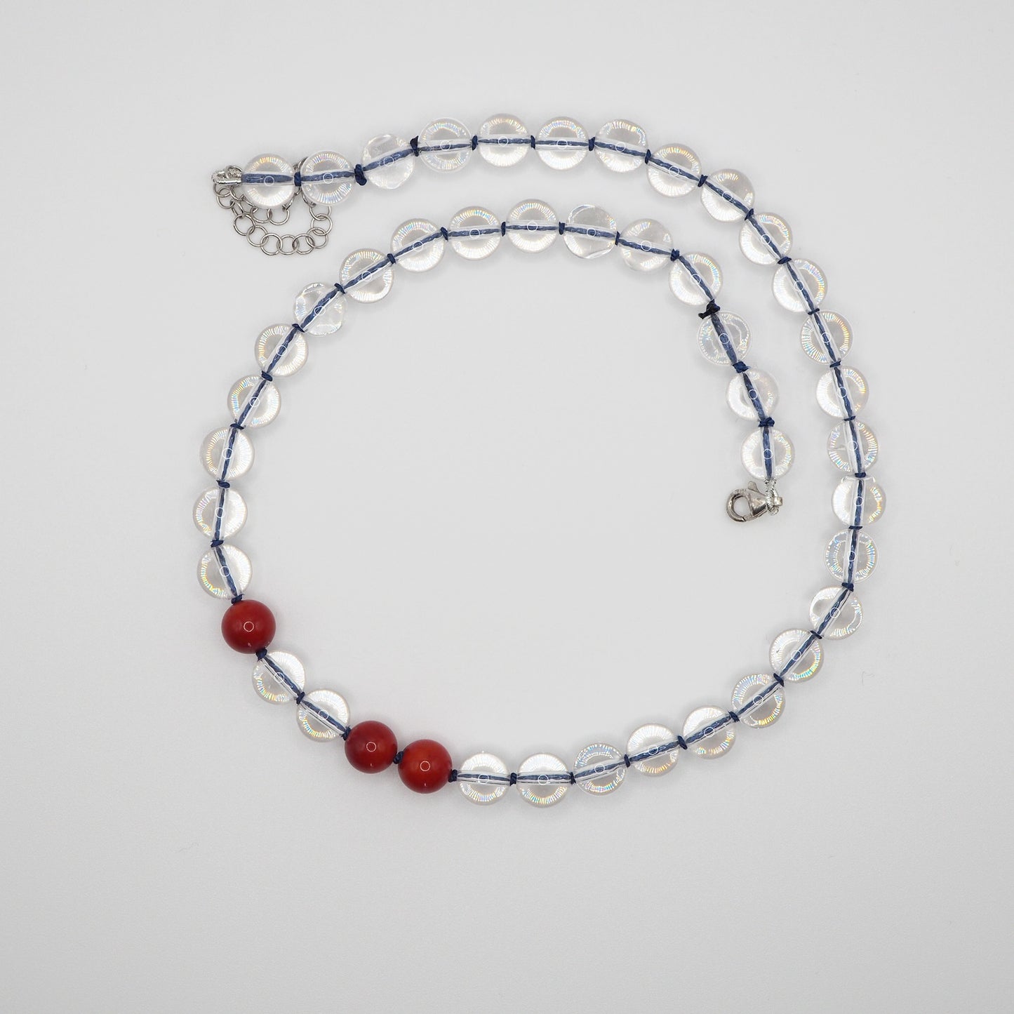 Collana Nodini cristallo corallo