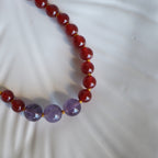 Collana Nodini corniola ametista