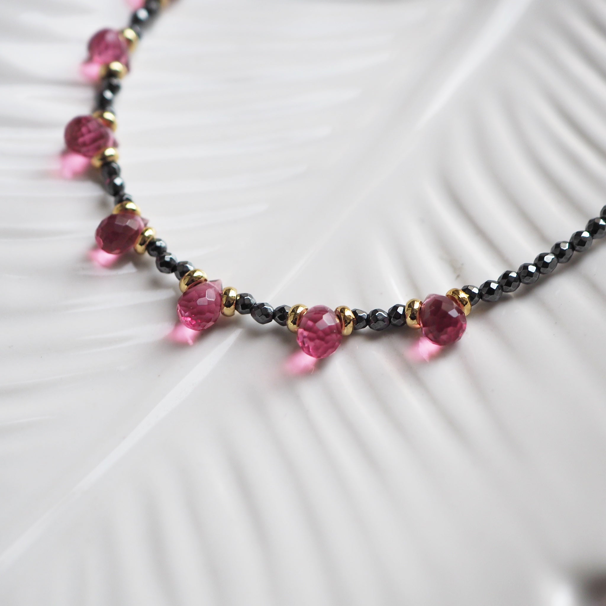 Collana Goccioline Ematite Rosa
