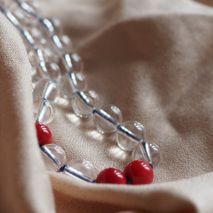Collana Nodini cristallo corallo