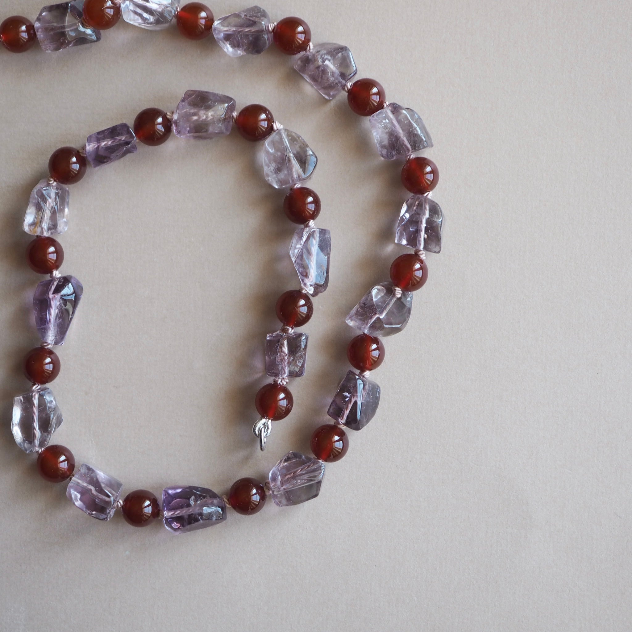 Collana Nodini Sassi Ametista