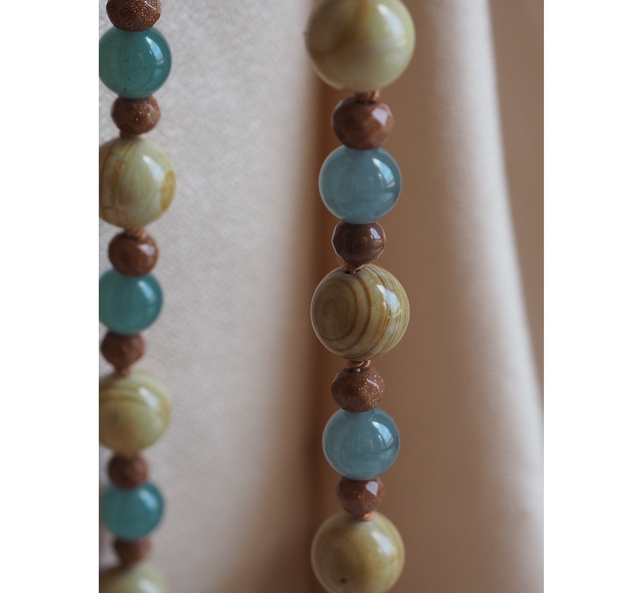 Collana Nodini Diaspro Avventurina