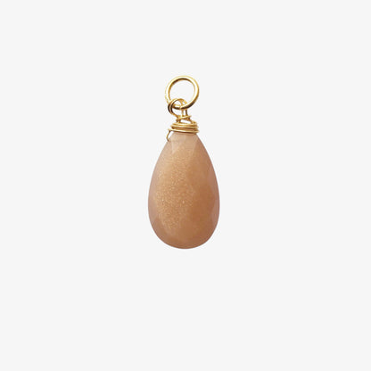 Charm Pendente Pietra di luna rosa