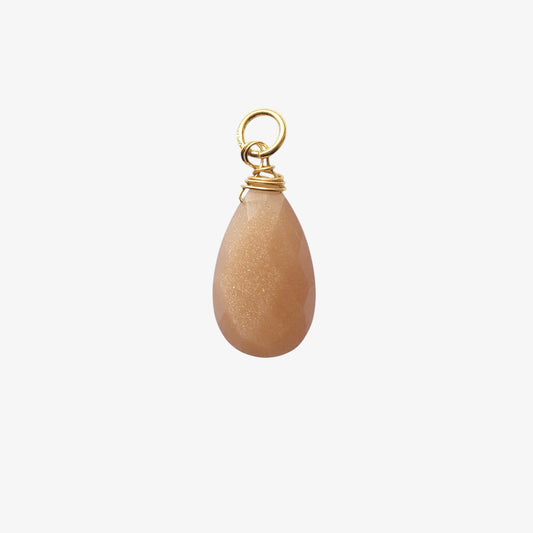 Charm Pendente Pietra di luna rosa