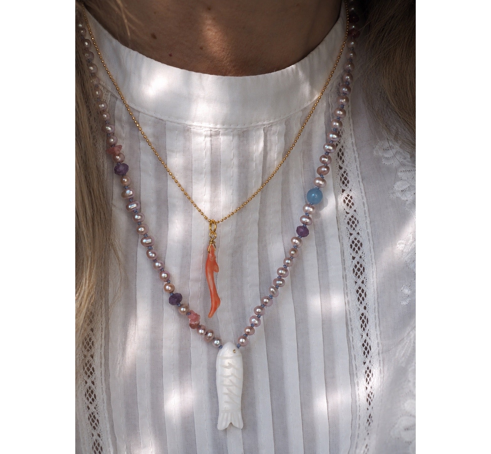 Collana Pesciolina Madreperla