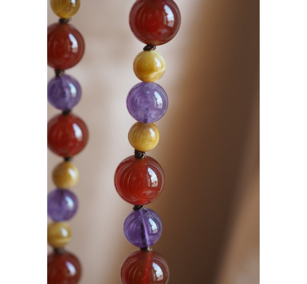 Collana Nodini Corniola Ametista