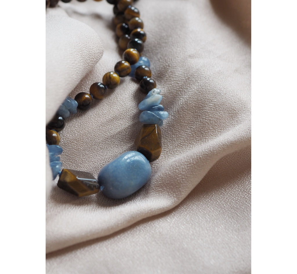 Collana Nodini avventurina blu