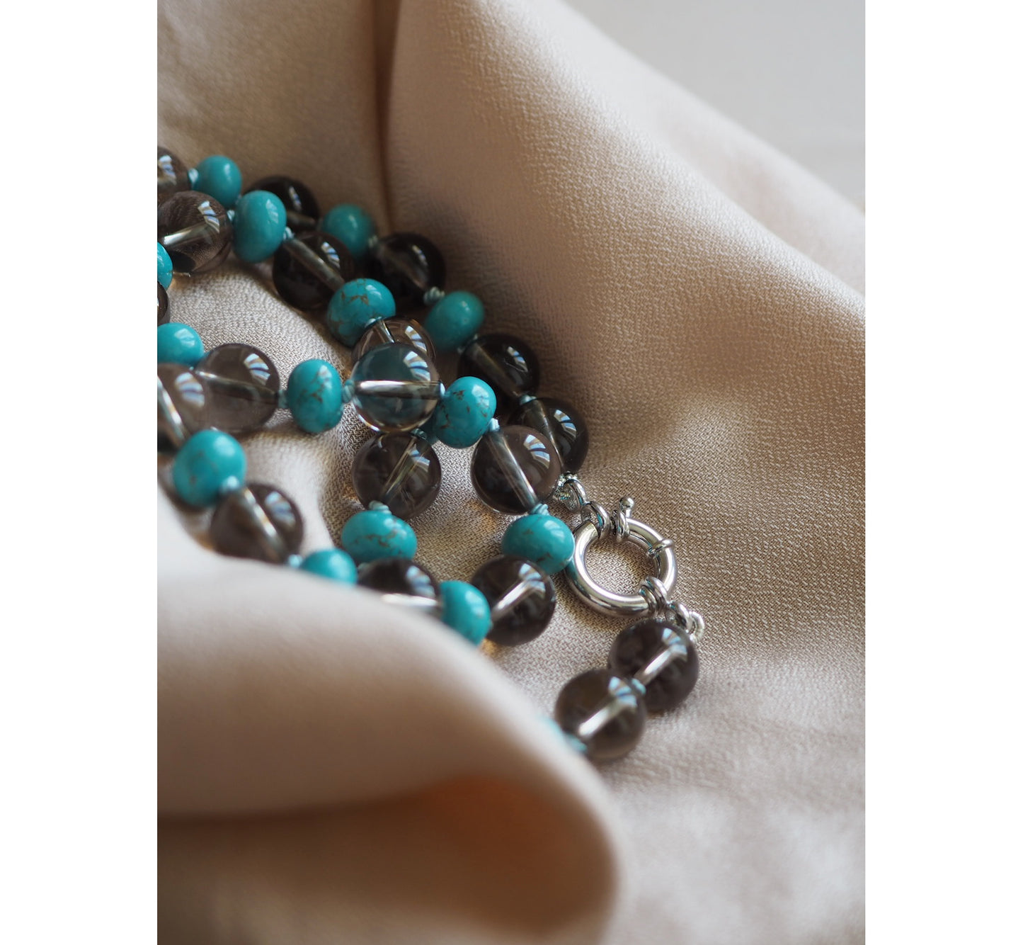 Collana Nodini Fumè turchese