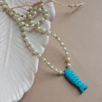 Collana Pesciolina Perle turchese