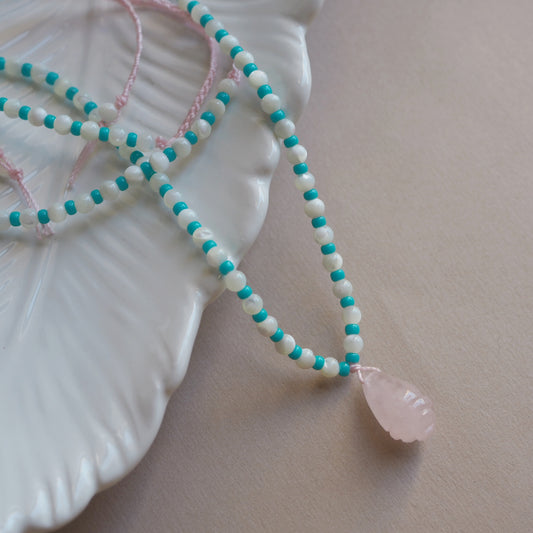 Collana Shellina quarzo rosa