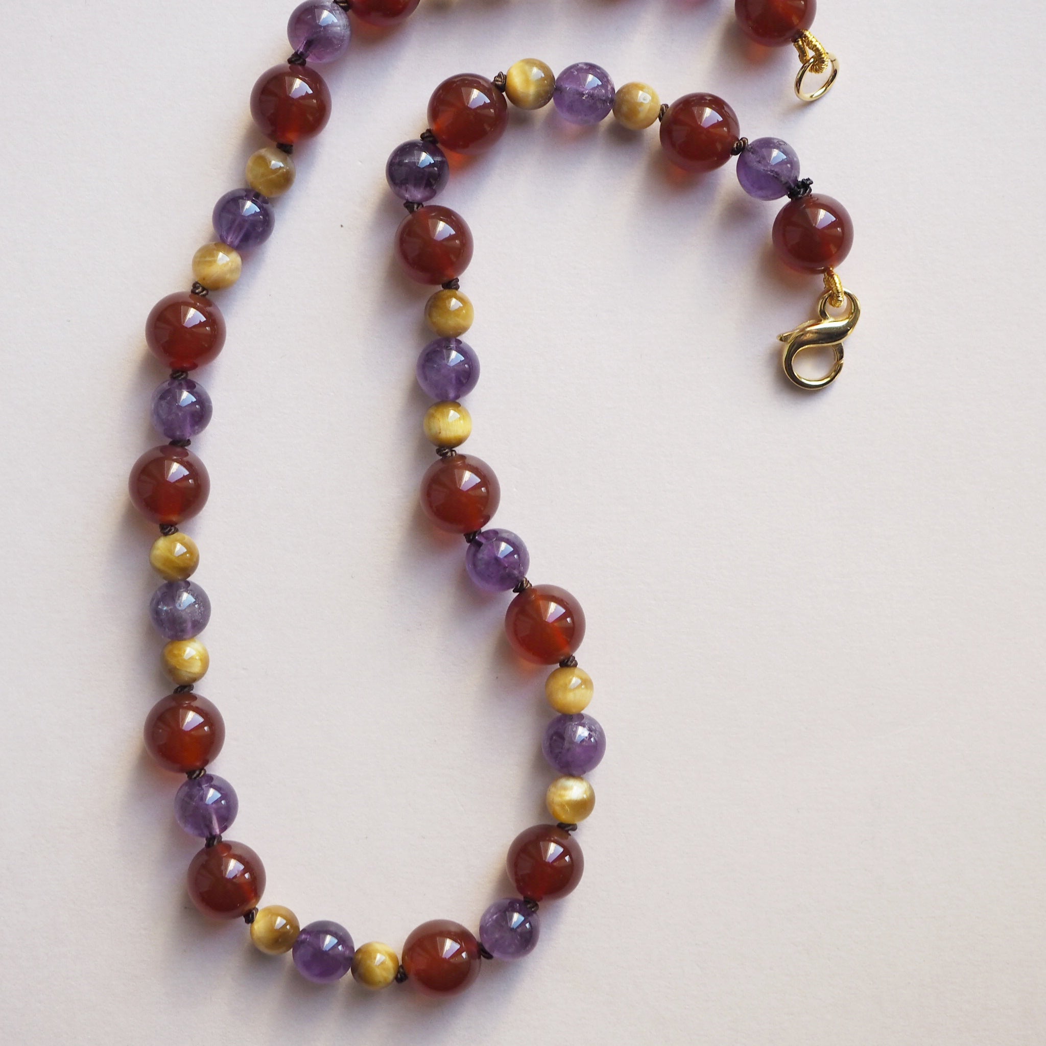 Collana Nodini Corniola Ametista