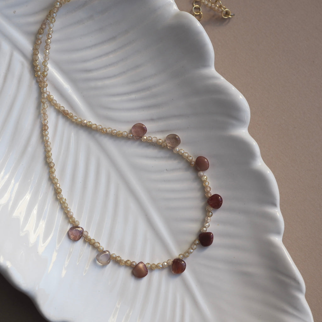 Collana Goccioline Bagliore d'Ambra